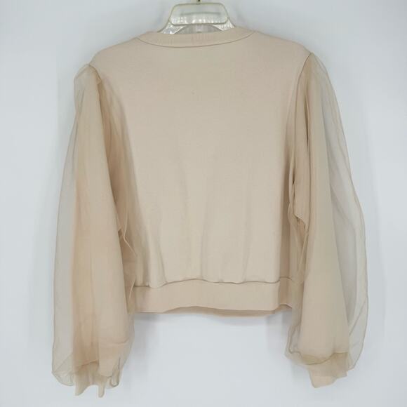 NWT* By Anthropologie Utility Pocket Pullover Sweatshirt Cream Plus 1X Coquette - Picture 13 of 15